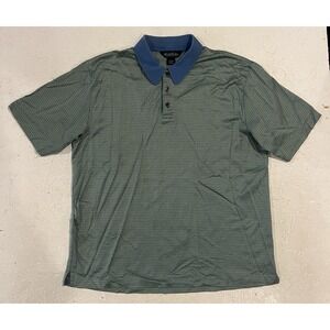 Brooks Brothers Shirt Mens Large‎ Green Blue 100% Cotton Polo Short Sleeve